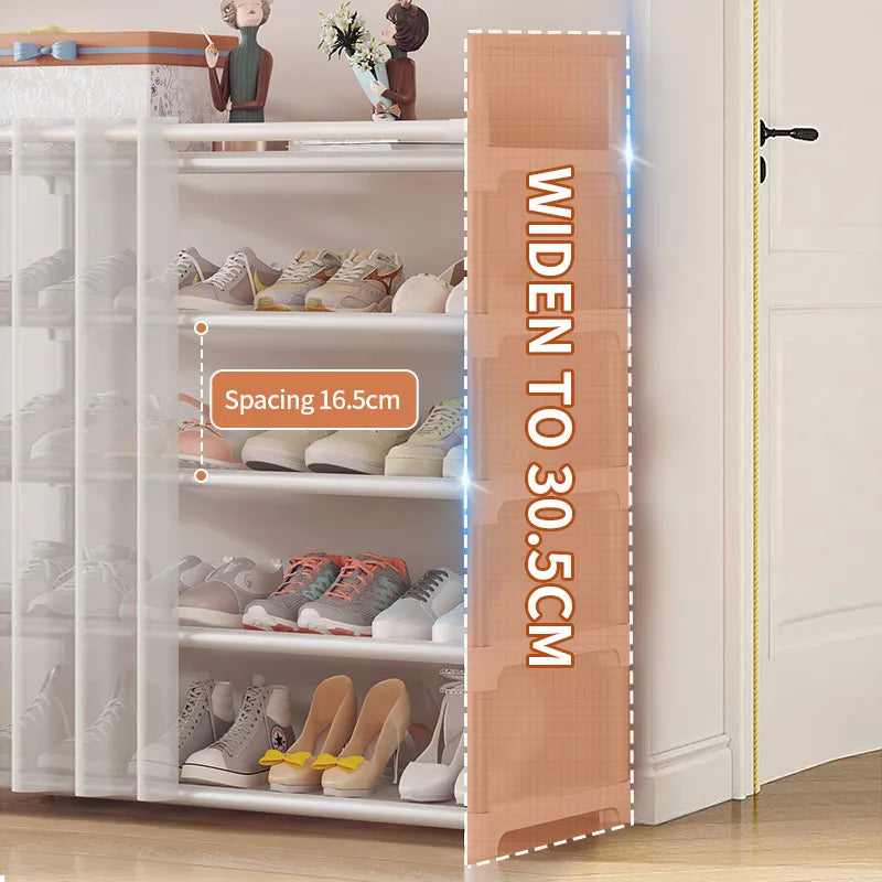 Customizable 5-Layer Shoe Rack Stand with Dustproof Curtain – Space-Saving, Sturdy & Easy to Install