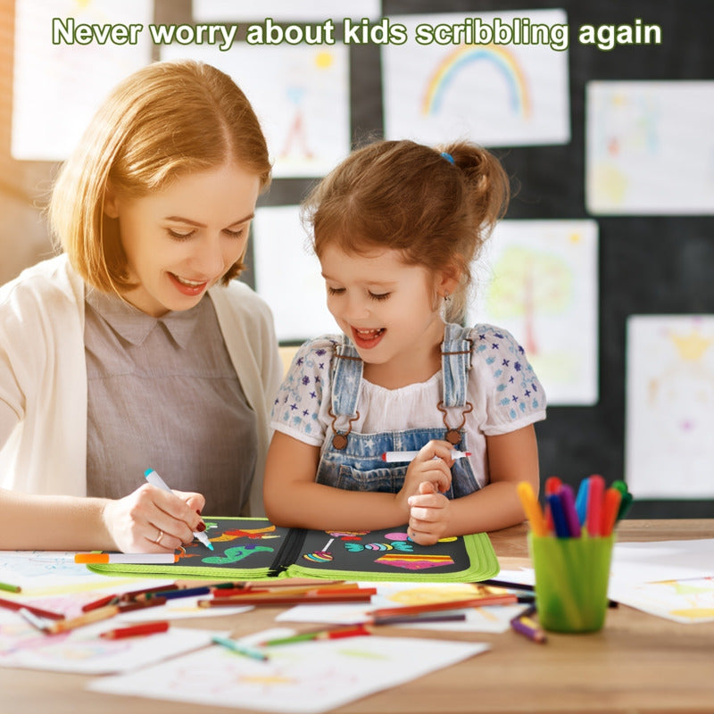 Kids Erasable Drawing Book with Watercolor Pens | Reusable & Mess-Free