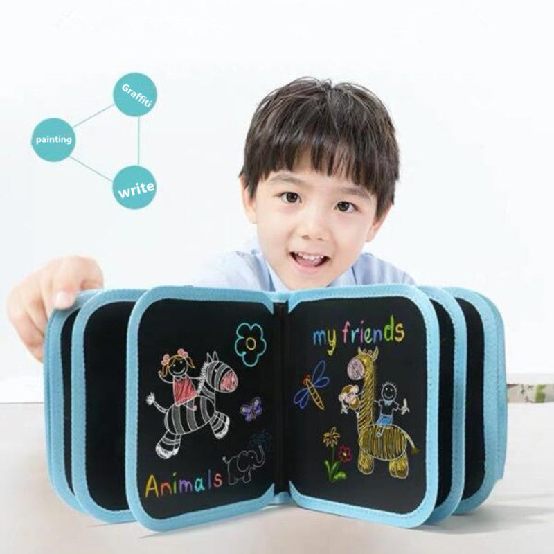 Kids Erasable Drawing Book with Watercolor Pens | Reusable & Mess-Free