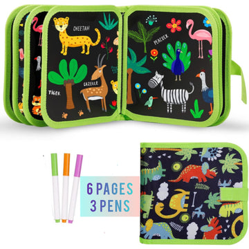 Kids Erasable Drawing Book with Watercolor Pens | Reusable & Mess-Free