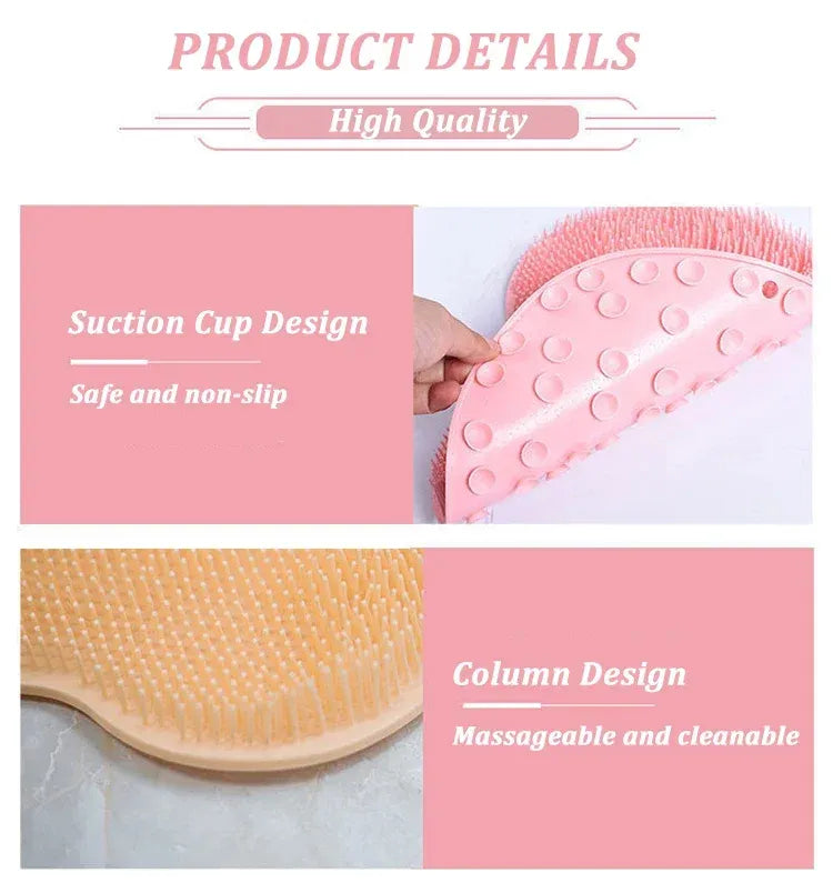 Silicone Foot Shower Massager & Scrubber Pad with Suction Cups – TPR Acupressure Mat for Feet & Body | Exfoliates, Improves Circulation, Odor Control (Medium & Large Sizes)