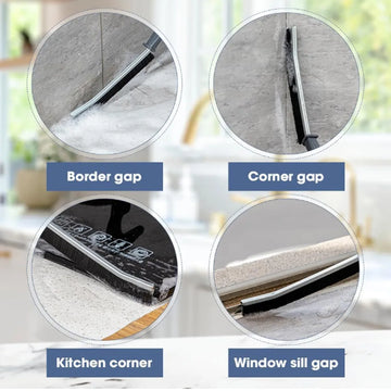 2pcs Gap Cleaning Brush Set - Durable Grout & Corner Scrubber with Long Handle for Tile, Bathroom, Kitchen & Window Tracks