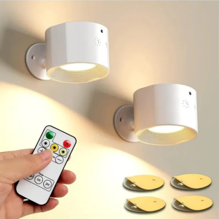Magnetic LED Wall Lamp - 360° Rotatable Touch Control Night Light for Bedroom & Living Room