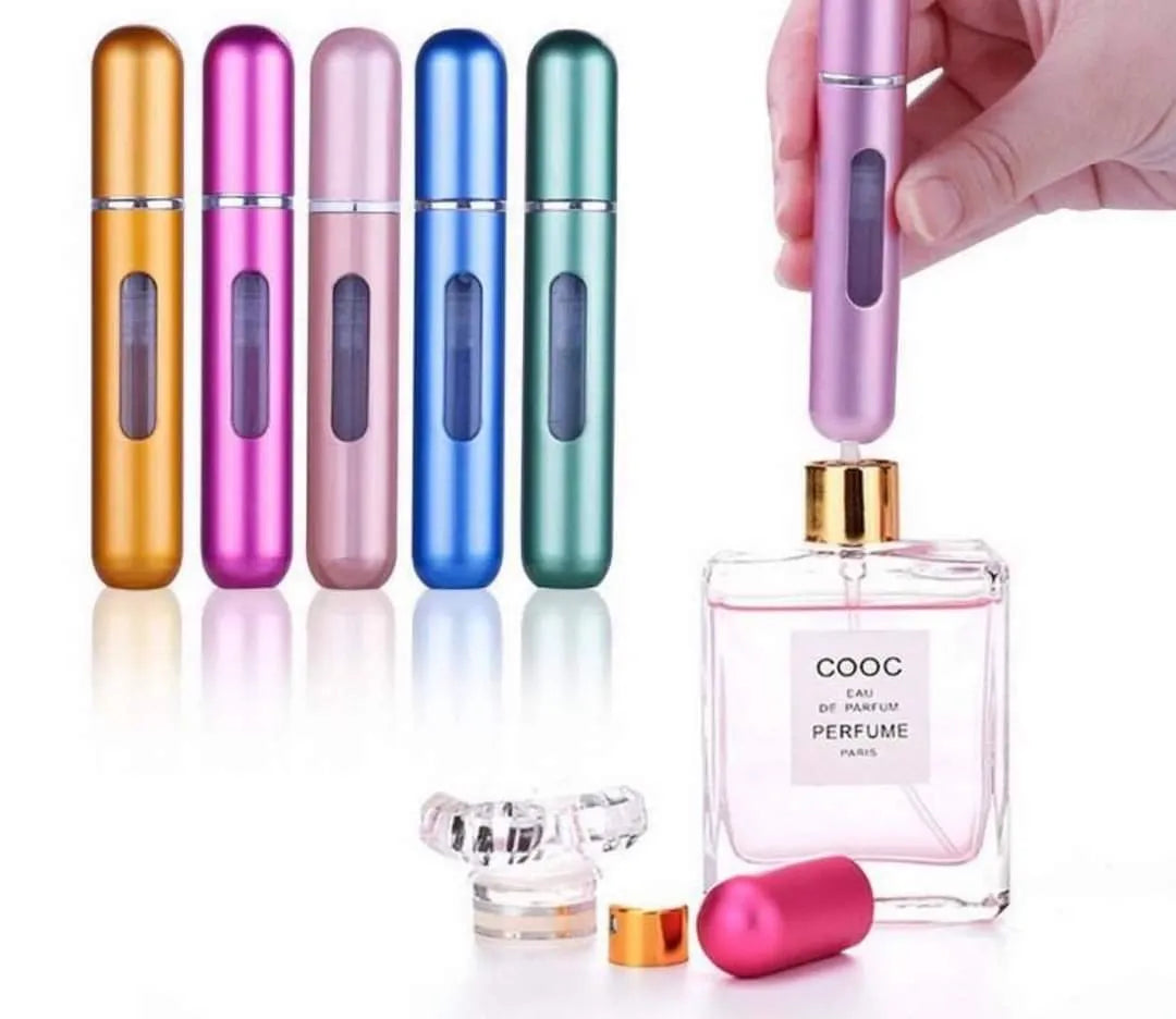 Portable 5ml Aluminum Mini Perfume Atomizer - Travel Refillable Spray Bottle