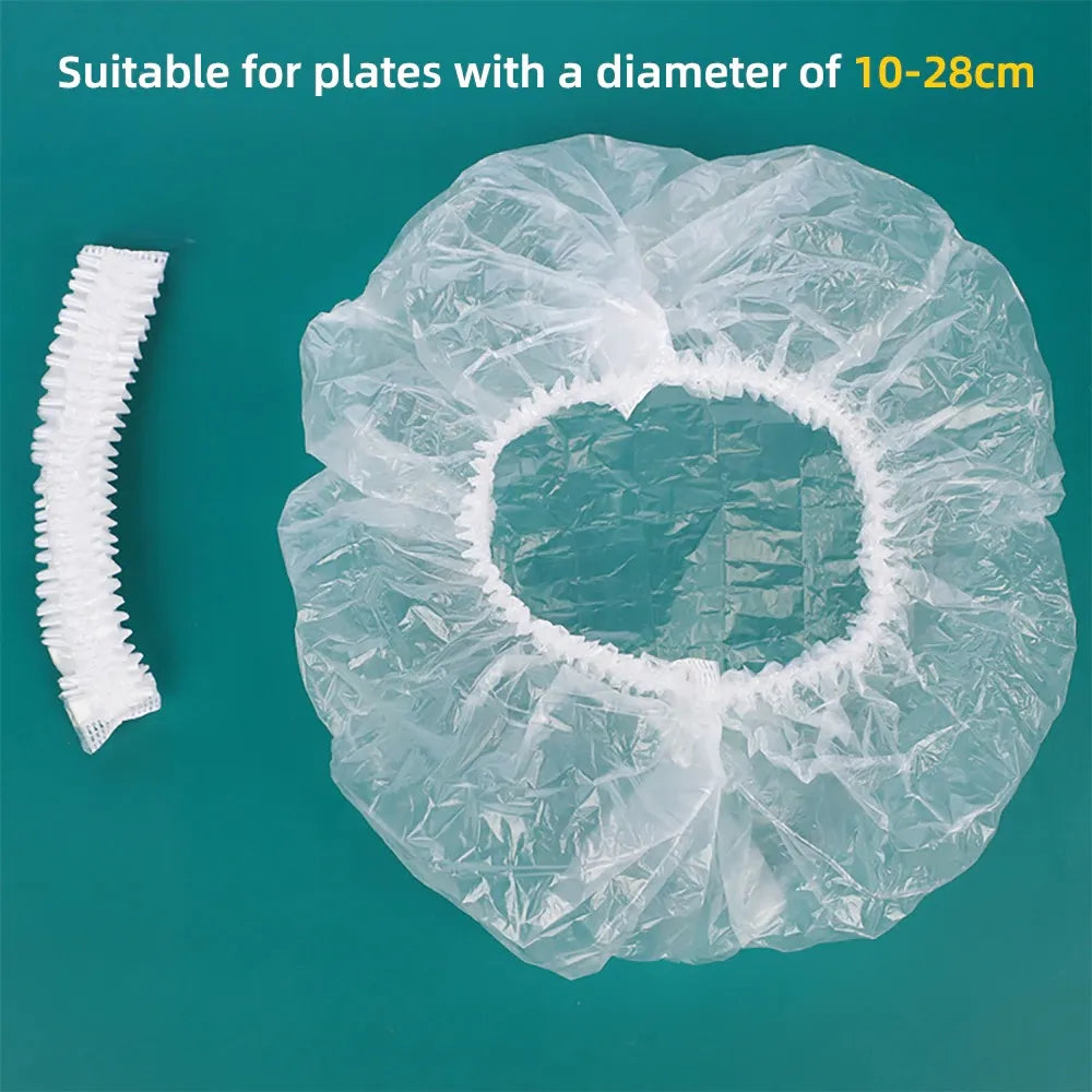 25/50/100 Pcs Elastic Cling Film Covers – Reusable Food-Grade Stretch Wraps for Bowls, Plates, Fruits & Vegetables