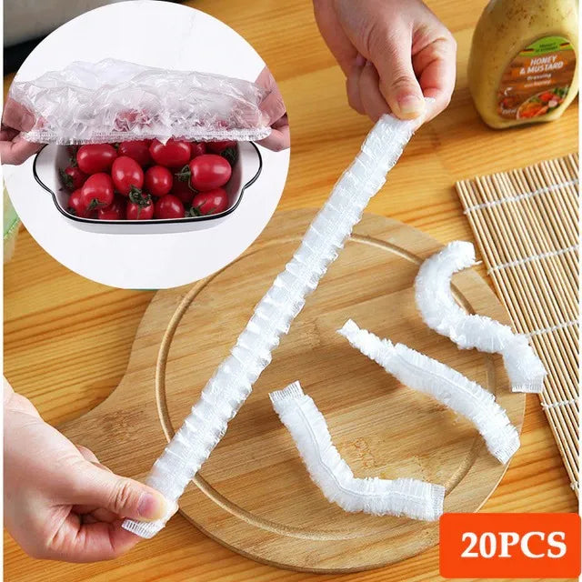 25/50/100 Pcs Elastic Cling Film Covers – Reusable Food-Grade Stretch Wraps for Bowls, Plates, Fruits & Vegetables