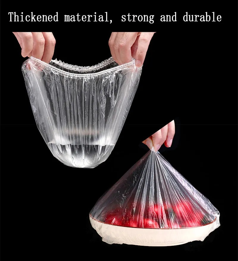 25/50/100 Pcs Elastic Cling Film Covers – Reusable Food-Grade Stretch Wraps for Bowls, Plates, Fruits & Vegetables