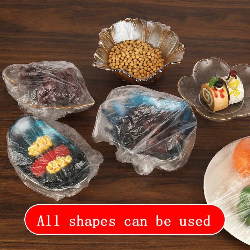 25/50/100 Pcs Elastic Cling Film Covers – Reusable Food-Grade Stretch Wraps for Bowls, Plates, Fruits & Vegetables