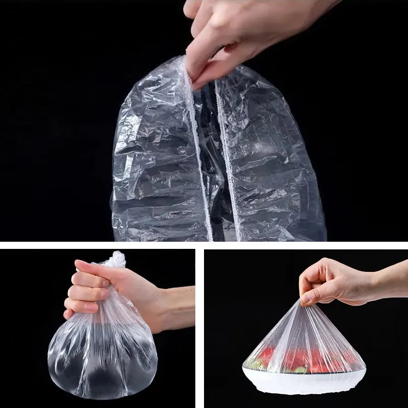 25/50/100 Pcs Elastic Cling Film Covers – Reusable Food-Grade Stretch Wraps for Bowls, Plates, Fruits & Vegetables