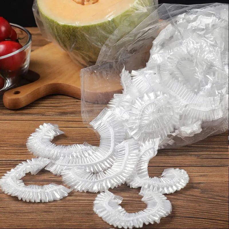25/50/100 Pcs Elastic Cling Film Covers – Reusable Food-Grade Stretch Wraps for Bowls, Plates, Fruits & Vegetables
