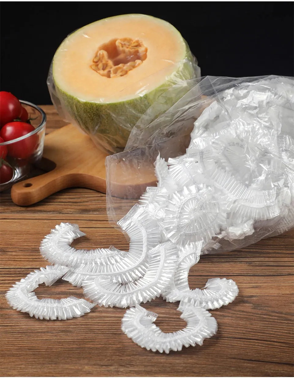 25/50/100 Pcs Elastic Cling Film Covers – Reusable Food-Grade Stretch Wraps for Bowls, Plates, Fruits & Vegetables