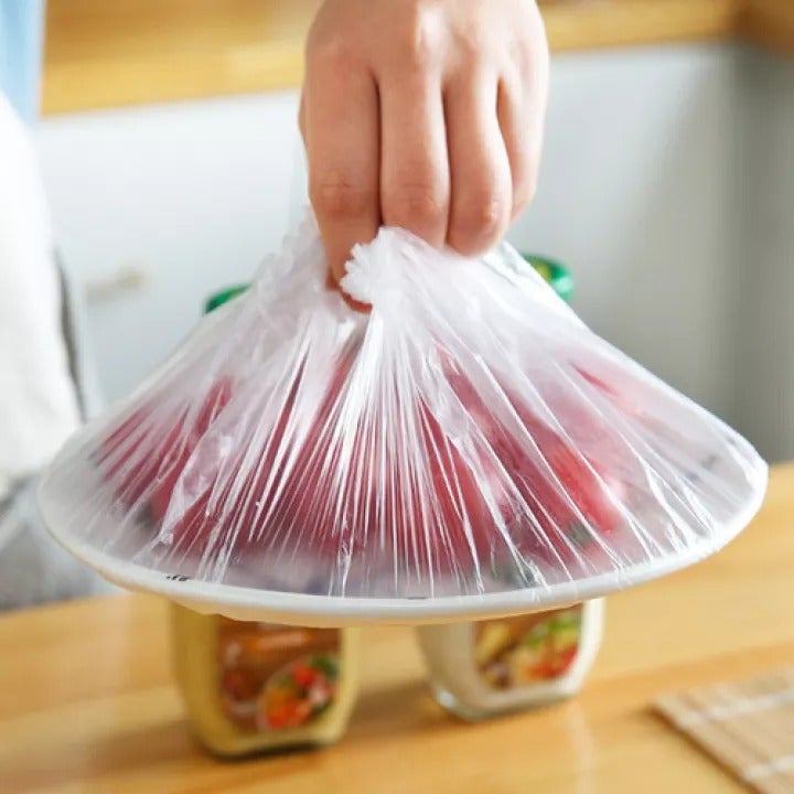 25/50/100 Pcs Elastic Cling Film Covers – Reusable Food-Grade Stretch Wraps for Bowls, Plates, Fruits & Vegetables