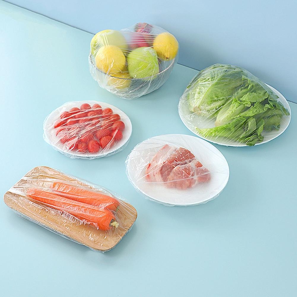 25/50/100 Pcs Elastic Cling Film Covers – Reusable Food-Grade Stretch Wraps for Bowls, Plates, Fruits & Vegetables