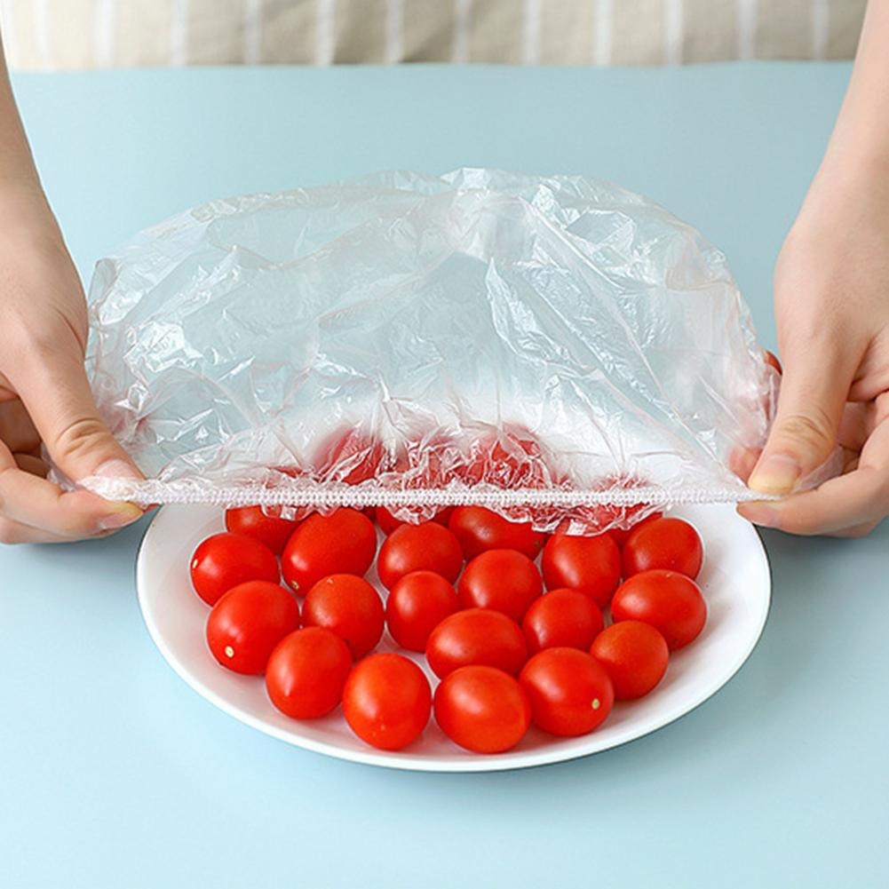 25/50/100 Pcs Elastic Cling Film Covers – Reusable Food-Grade Stretch Wraps for Bowls, Plates, Fruits & Vegetables