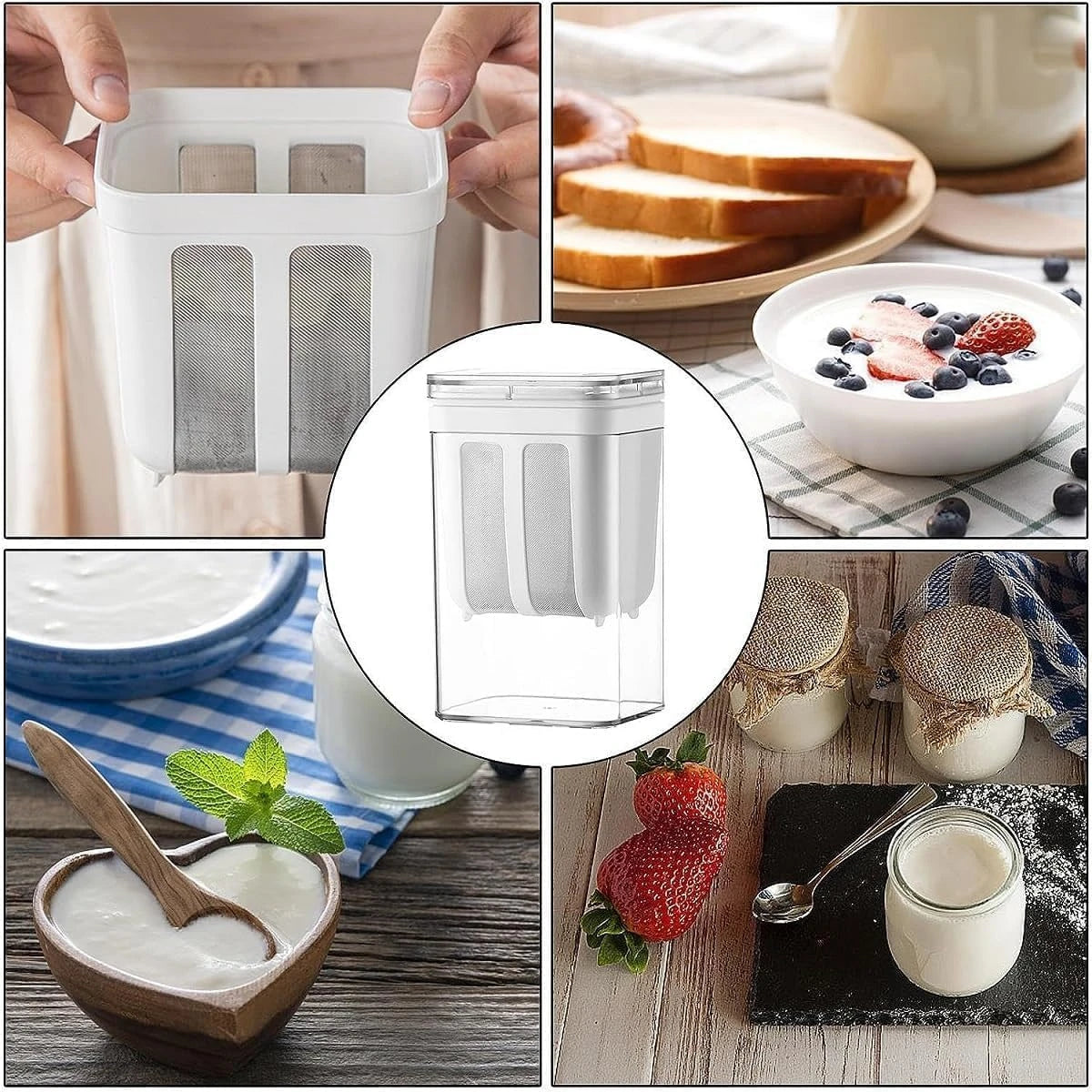 1100ml Greek Yogurt Strainer & Multi-Purpose Fine Mesh Filter
