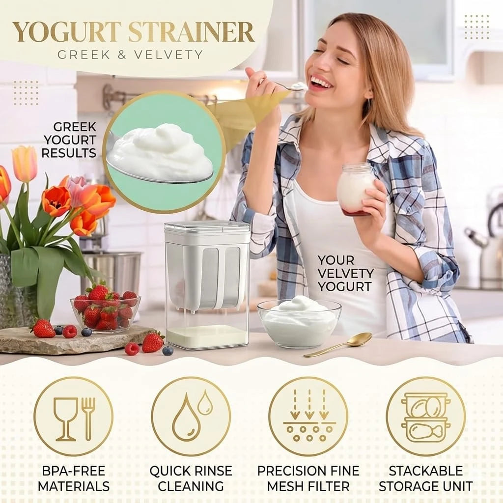 1100ml Greek Yogurt Strainer & Multi-Purpose Fine Mesh Filter