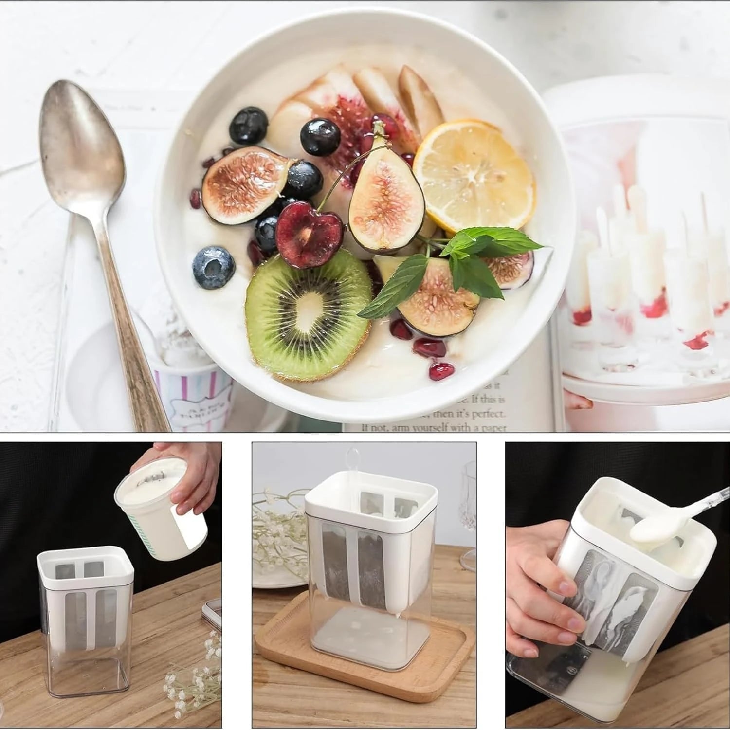 1100ml Greek Yogurt Strainer & Multi-Purpose Fine Mesh Filter