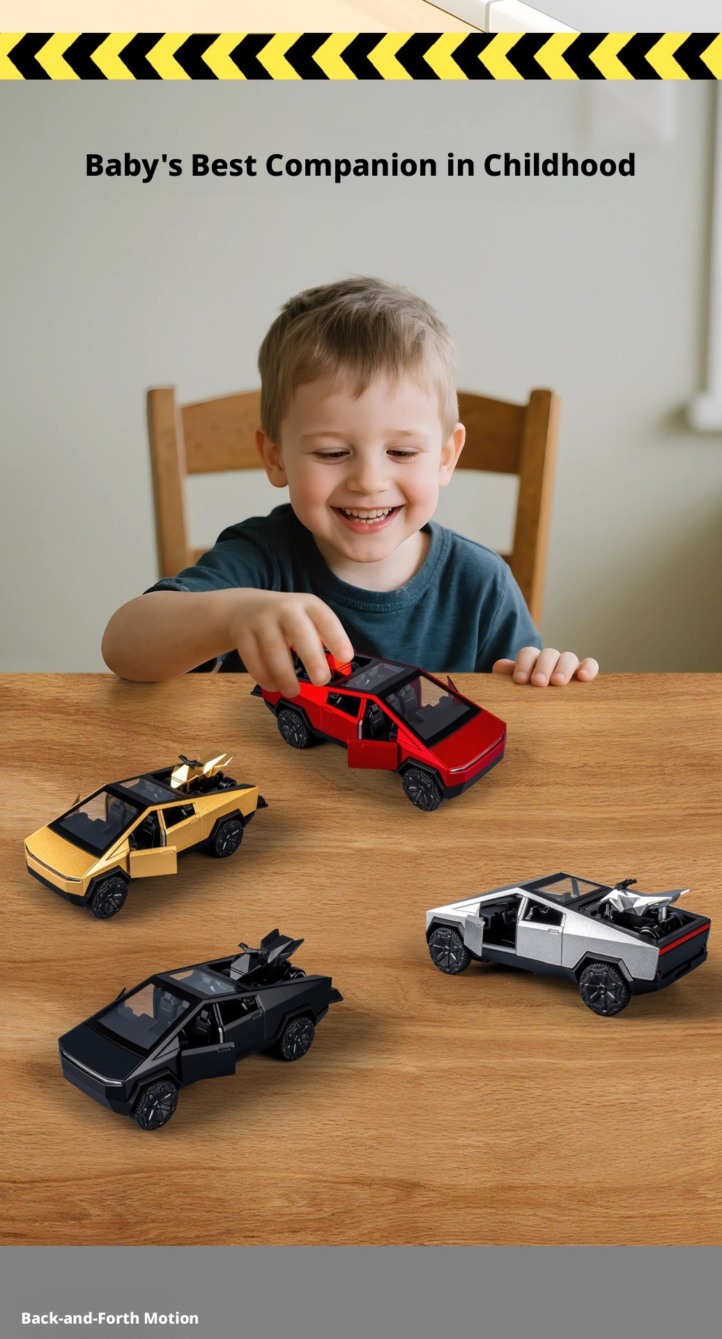 2-in-1 Tesla Cybertruck Diecast Metal Toy Car with Mini Quad Bike ATV – 1:32 Scale Alloy Pull Back Pickup Truck, Openable Doors & Tailgate, Collectible Model for Kids & Adults