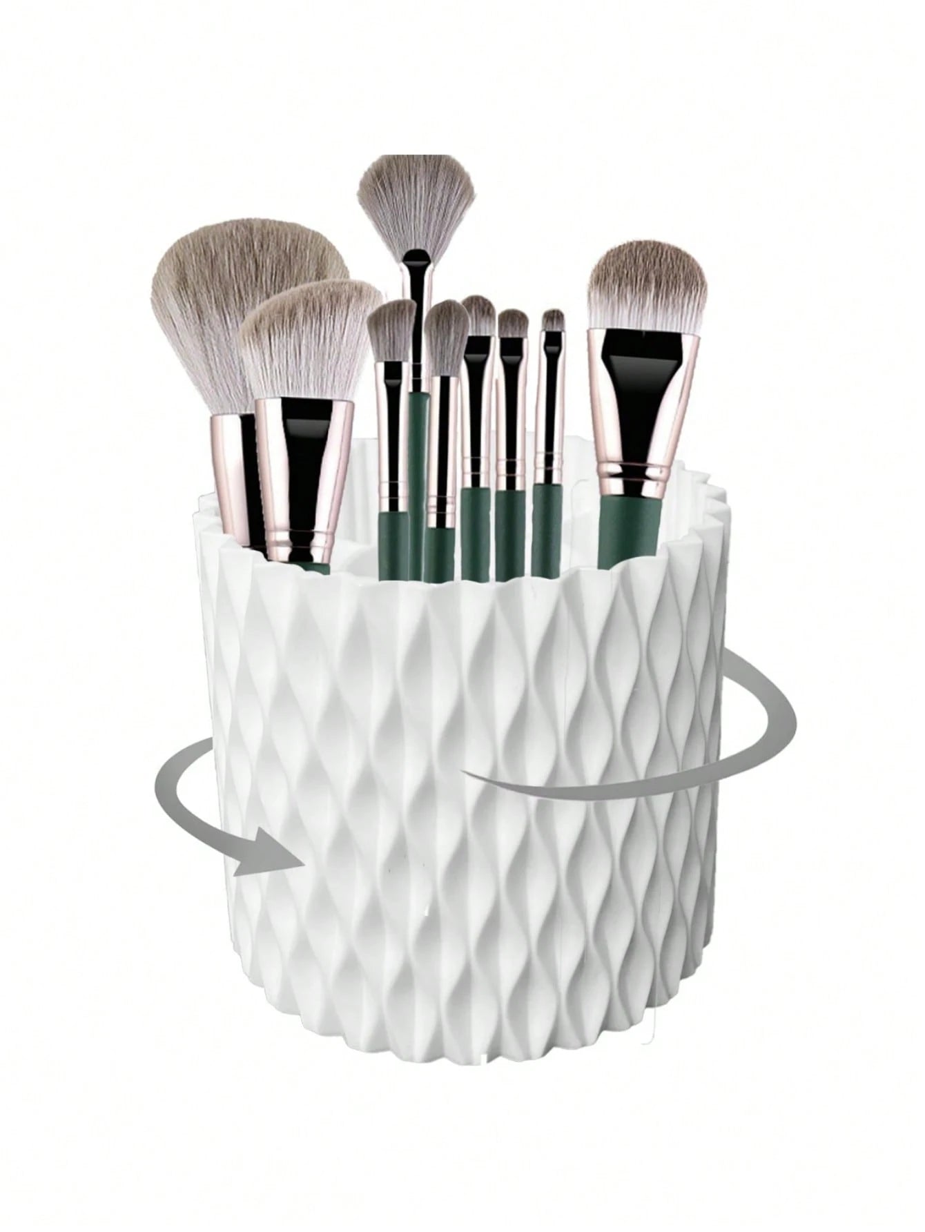360° Rotating Makeup Organizer – Desktop Cosmetic & Makeup Brush Storage Box