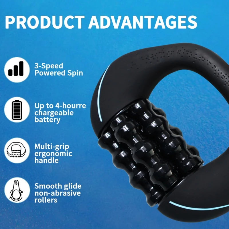 HULMIZONE 3 Speed Electric Rolling Body Massager | Rechargeable Vibration Massage Roller