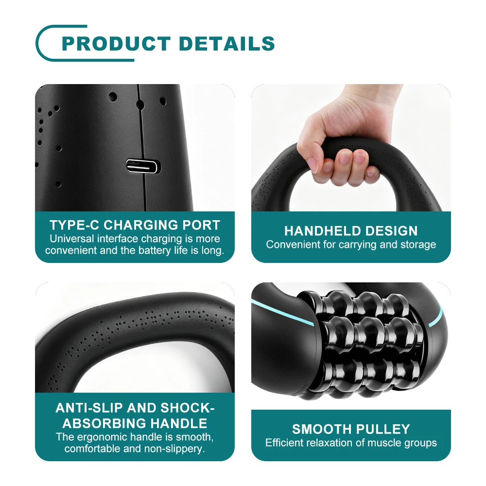 HULMIZONE 3 Speed Electric Rolling Body Massager | Rechargeable Vibration Massage Roller