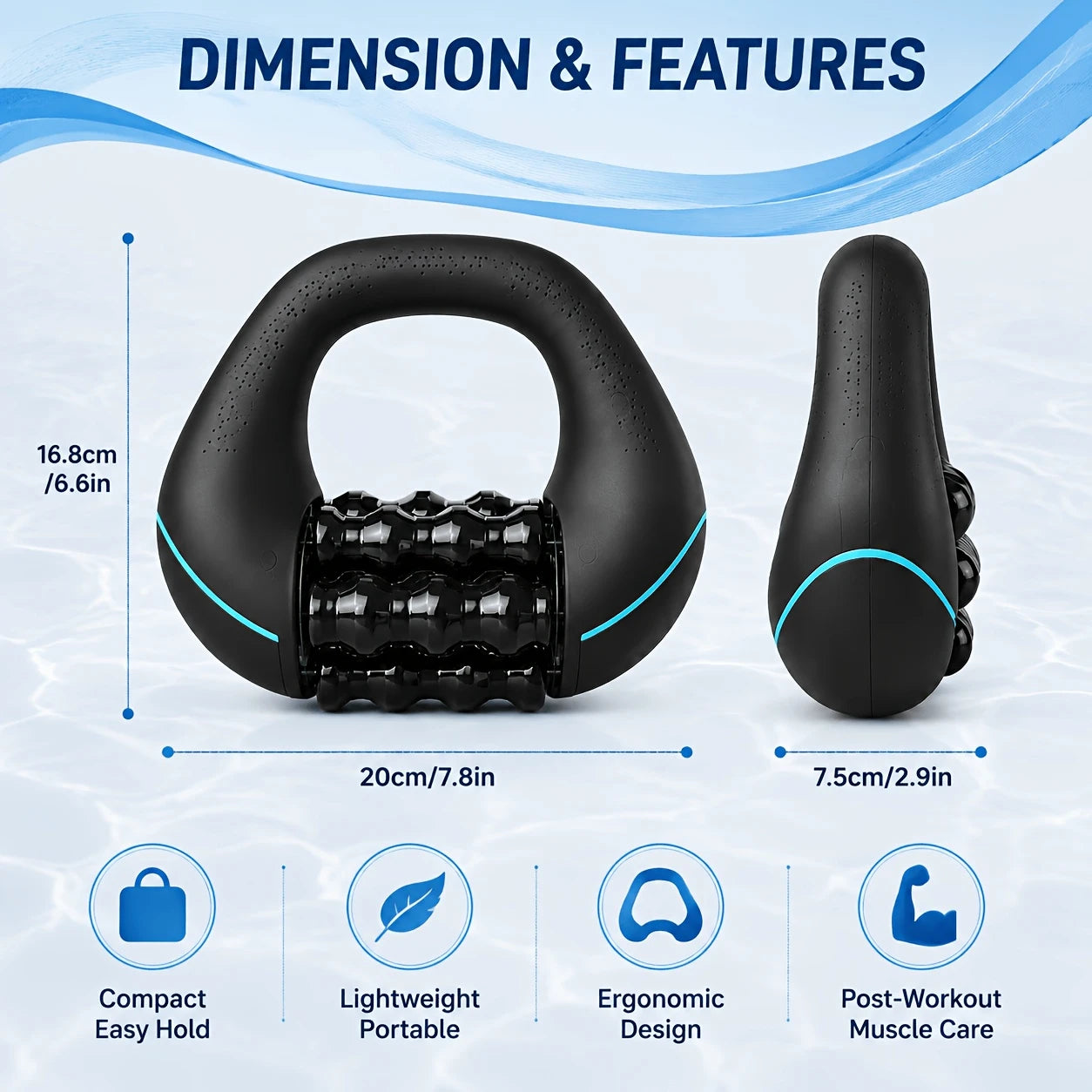 HULMIZONE 3 Speed Electric Rolling Body Massager | Rechargeable Vibration Massage Roller