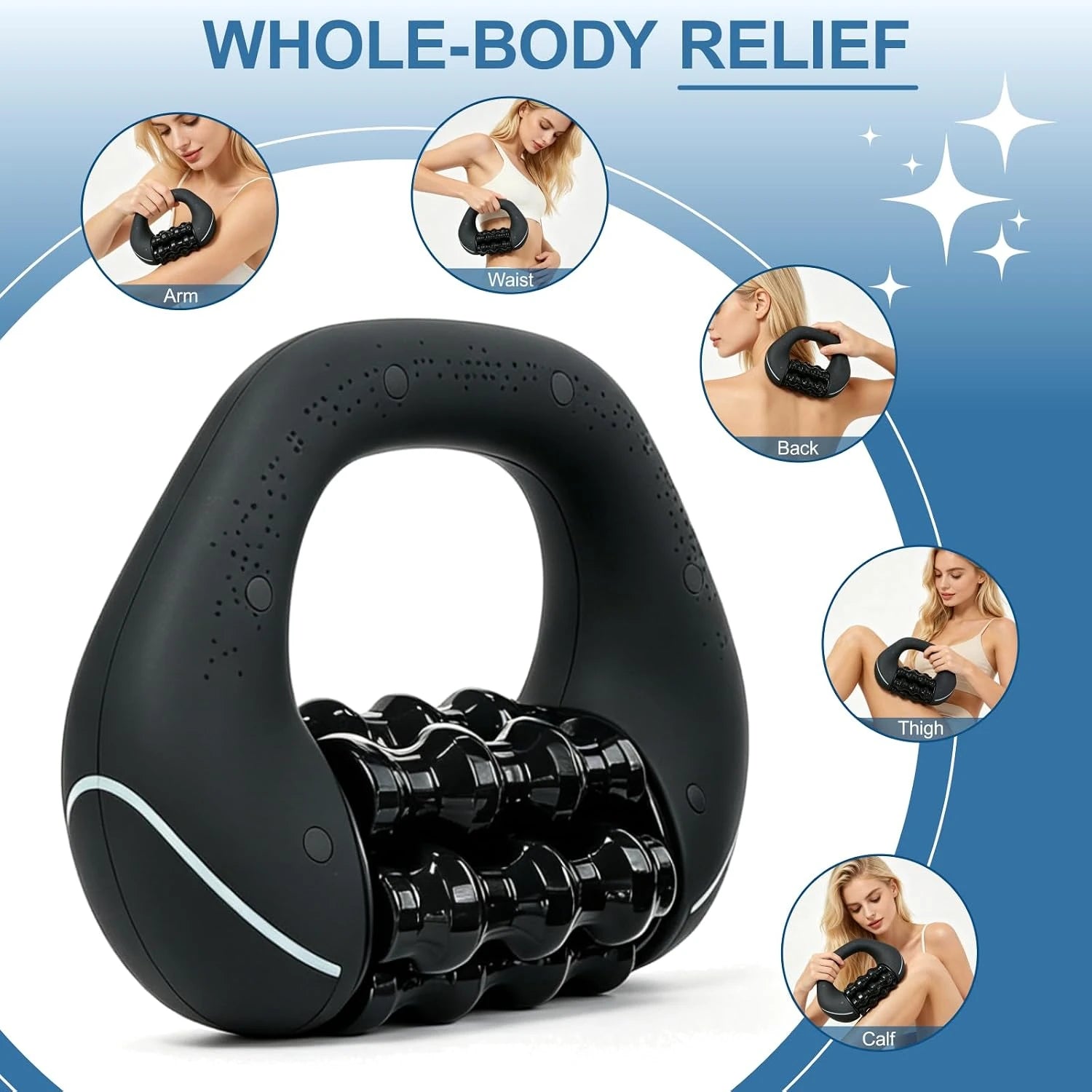 HULMIZONE 3 Speed Electric Rolling Body Massager | Rechargeable Vibration Massage Roller