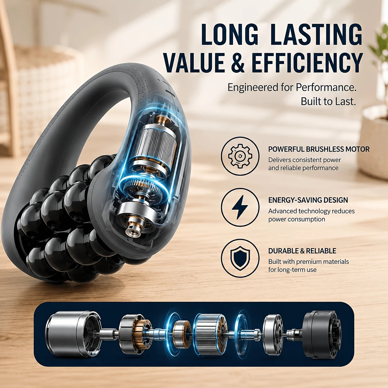 HULMIZONE 3 Speed Electric Rolling Body Massager | Rechargeable Vibration Massage Roller