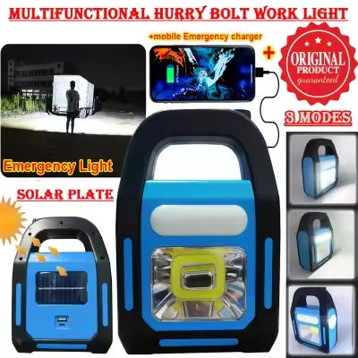 3 In 1 Rechargeable LED Work Light Torch – Solar Emergency Flashlight, COB Camping Lamp & Portable Spotlight for Outdoor, Workshop, Car & Home Use Powerful Lighting Wherever You Need It