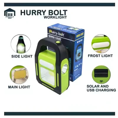 3 In 1 Rechargeable LED Work Light Torch – Solar Emergency Flashlight, COB Camping Lamp & Portable Spotlight for Outdoor, Workshop, Car & Home Use Powerful Lighting Wherever You Need It