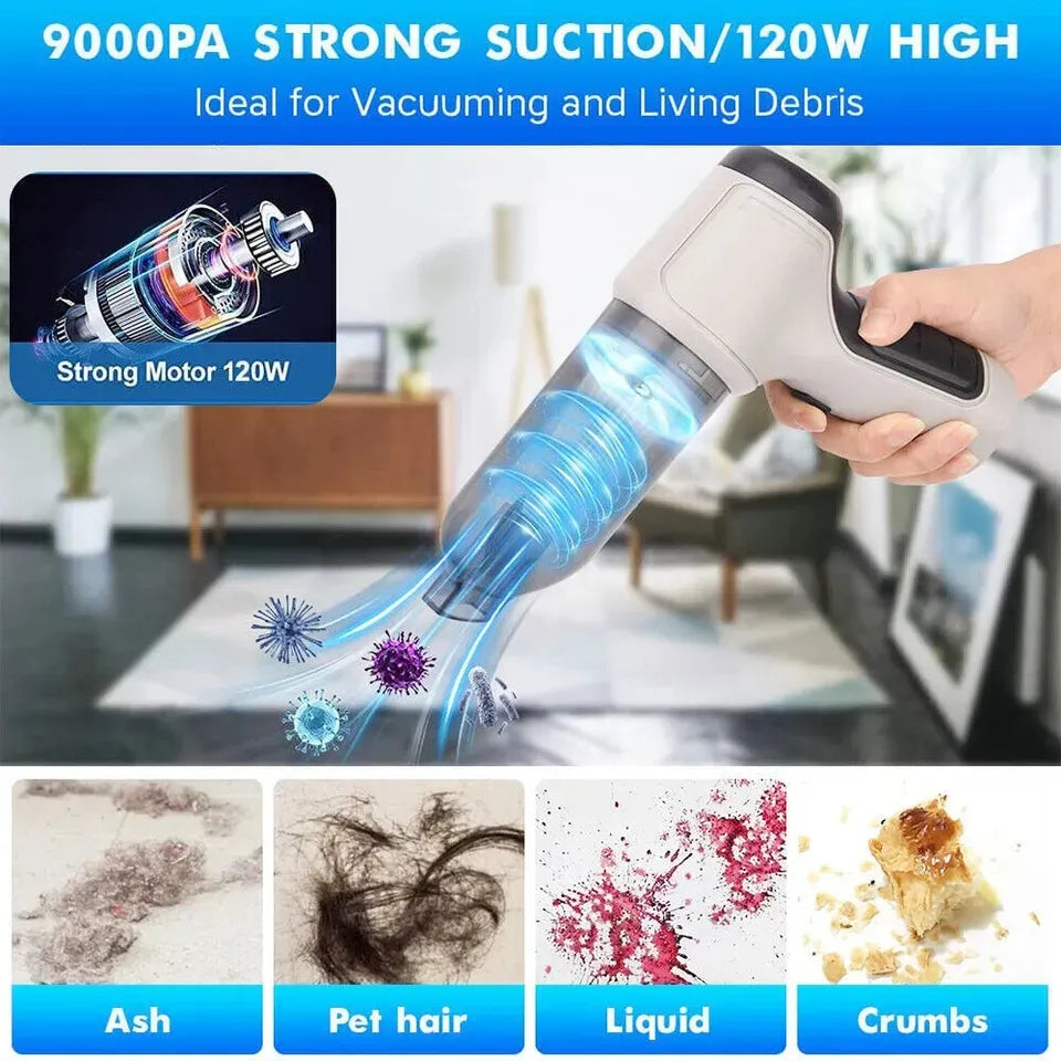 3-in-1 Cordless Handheld Vacuum Cleaner & Blower - Powerful & Portable
