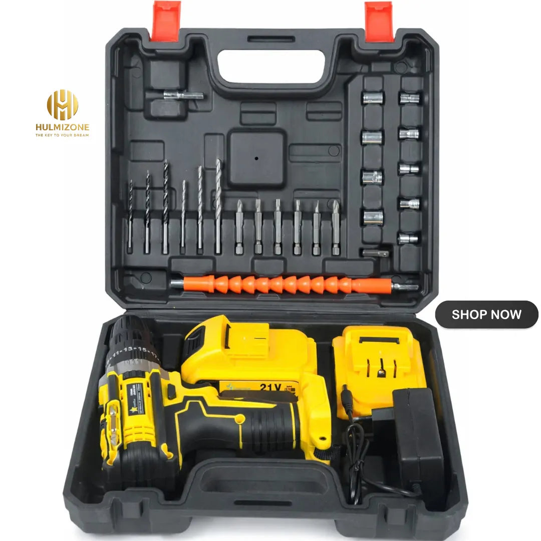48V Cordless Drill Machine with 2 Batteries & Complete Tool Kit