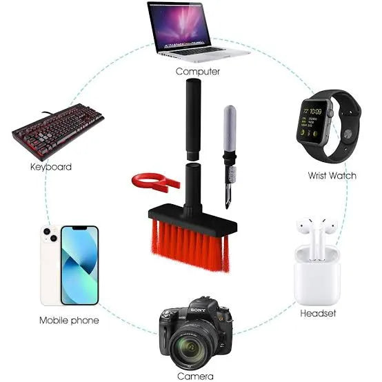 5-in-1 Multifunction Gadget Cleaning Kit – Keyboard, Earphones, AirPods, Camera, Phone Cleaner Tool Set