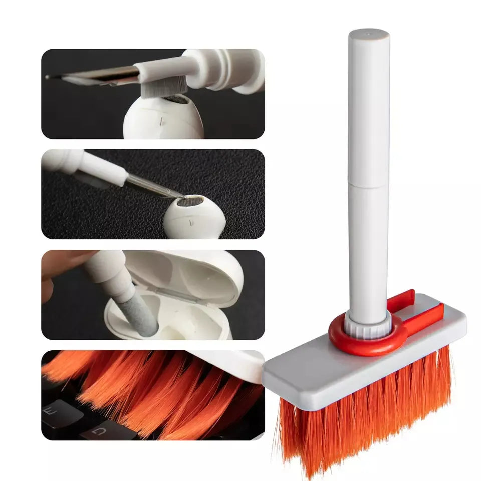 5-in-1 Multifunction Gadget Cleaning Kit – Keyboard, Earphones, AirPods, Camera, Phone Cleaner Tool Set