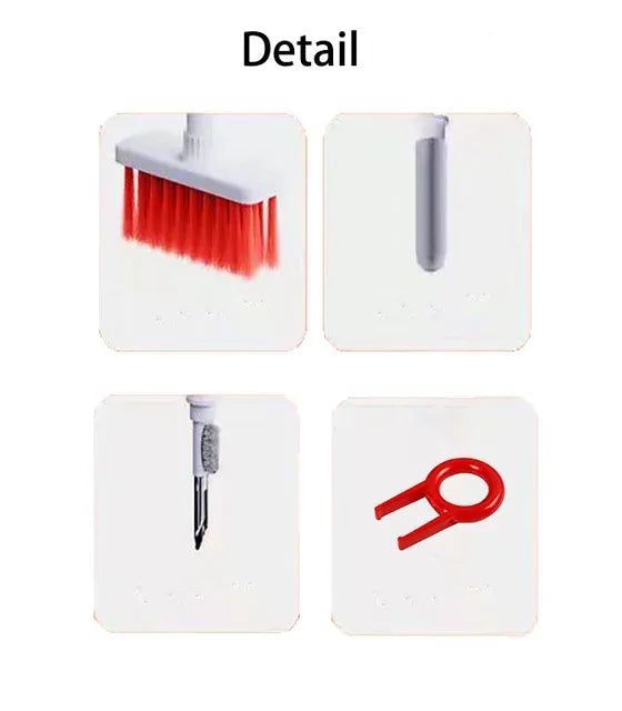 5-in-1 Multifunction Gadget Cleaning Kit – Keyboard, Earphones, AirPods, Camera, Phone Cleaner Tool Set