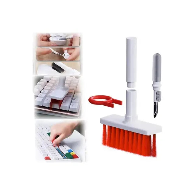 5-in-1 Multifunction Gadget Cleaning Kit – Keyboard, Earphones, AirPods, Camera, Phone Cleaner Tool Set
