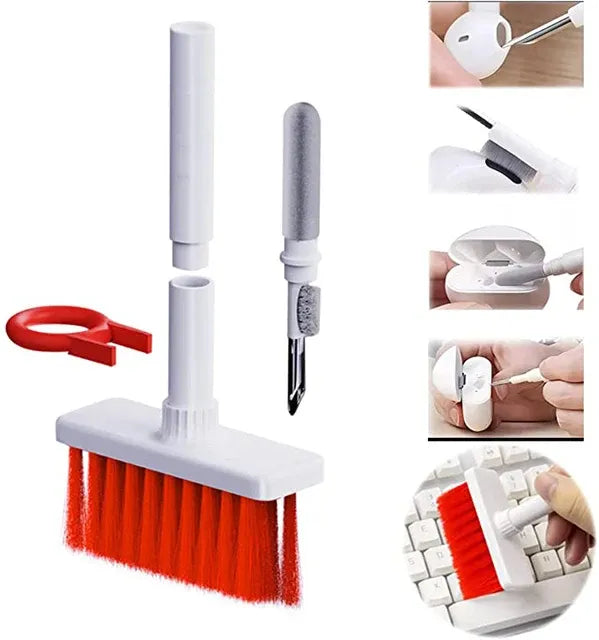 5-in-1 Multifunction Gadget Cleaning Kit – Keyboard, Earphones, AirPods, Camera, Phone Cleaner Tool Set