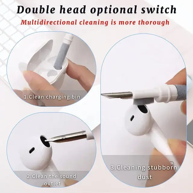 5-in-1 Multifunction Gadget Cleaning Kit – Keyboard, Earphones, AirPods, Camera, Phone Cleaner Tool Set