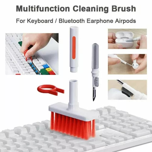5-in-1 Multifunction Gadget Cleaning Kit – Keyboard, Earphones, AirPods, Camera, Phone Cleaner Tool Set