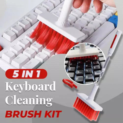 5-in-1 Multifunction Gadget Cleaning Kit – Keyboard, Earphones, AirPods, Camera, Phone Cleaner Tool Set