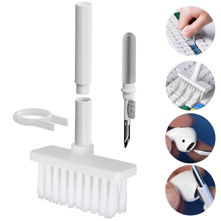5-in-1 Multifunction Gadget Cleaning Kit – Keyboard, Earphones, AirPods, Camera, Phone Cleaner Tool Set
