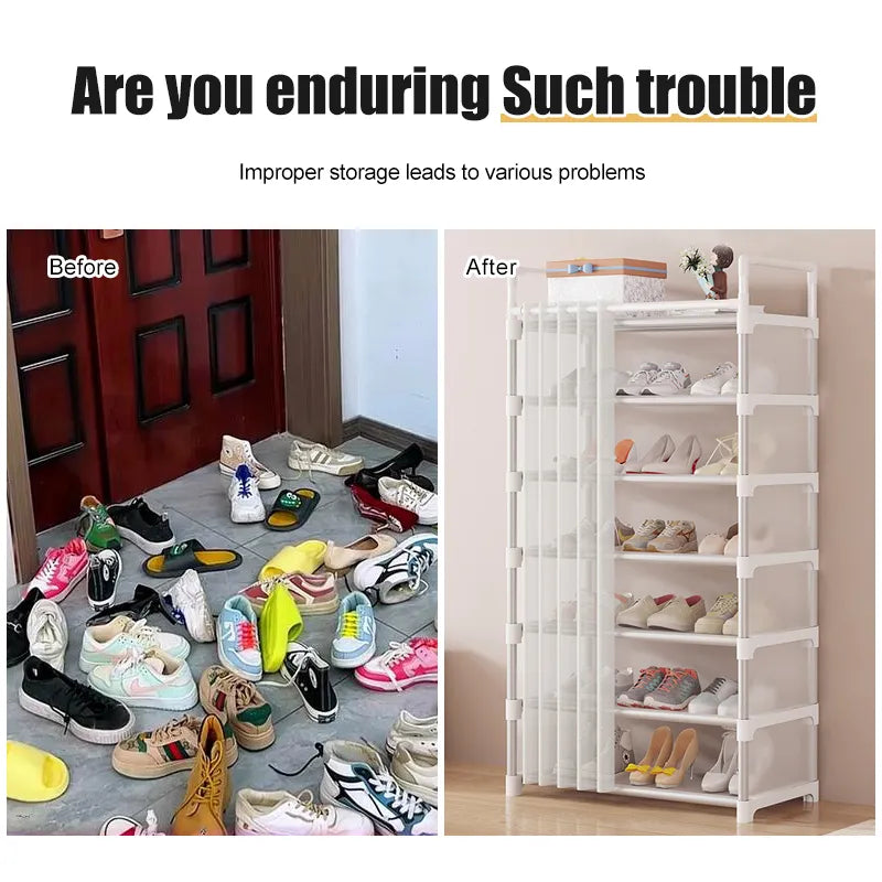 Customizable 5-Layer Shoe Rack Stand with Dustproof Curtain – Space-Saving, Sturdy & Easy to Install