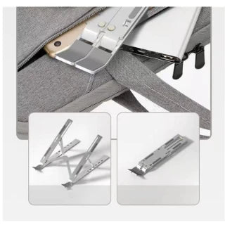 Adjustable Aluminum Alloy Laptop Stand – Foldable Ergonomic Cooling Laptop Holder for MacBook, HP, Dell, Lenovo, ASUS, Acer & 8-16 Inch Notebooks