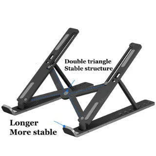 Adjustable Aluminum Alloy Laptop Stand – Foldable Ergonomic Cooling Laptop Holder for MacBook, HP, Dell, Lenovo, ASUS, Acer & 8-16 Inch Notebooks
