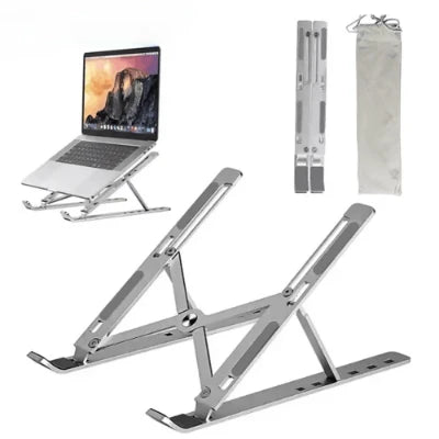 Adjustable Aluminum Alloy Laptop Stand – Foldable Ergonomic Cooling Laptop Holder for MacBook, HP, Dell, Lenovo, ASUS, Acer & 8-16 Inch Notebooks
