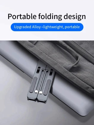 Adjustable Aluminum Alloy Laptop Stand – Foldable Ergonomic Cooling Laptop Holder for MacBook, HP, Dell, Lenovo, ASUS, Acer & 8-16 Inch Notebooks