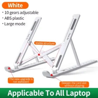 Adjustable Aluminum Alloy Laptop Stand – Foldable Ergonomic Cooling Laptop Holder for MacBook, HP, Dell, Lenovo, ASUS, Acer & 8-16 Inch Notebooks