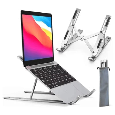 Adjustable Aluminum Alloy Laptop Stand – Foldable Ergonomic Cooling Laptop Holder for MacBook, HP, Dell, Lenovo, ASUS, Acer & 8-16 Inch Notebooks