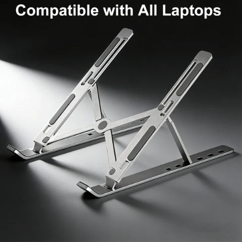 Adjustable Aluminum Alloy Laptop Stand – Foldable Ergonomic Cooling Laptop Holder for MacBook, HP, Dell, Lenovo, ASUS, Acer & 8-16 Inch Notebooks
