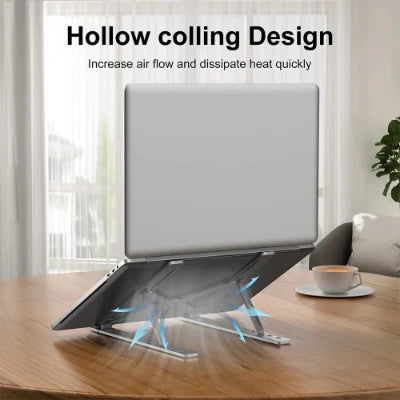 Adjustable Aluminum Alloy Laptop Stand – Foldable Ergonomic Cooling Laptop Holder for MacBook, HP, Dell, Lenovo, ASUS, Acer & 8-16 Inch Notebooks